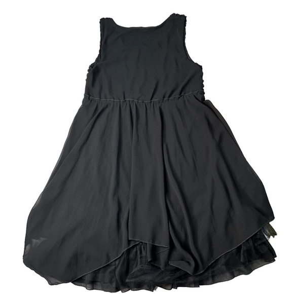 SECOND SKIN NYC Black Floral Sleeveless Asymmetrical Midi Dress Size M - Picture 8 of 16